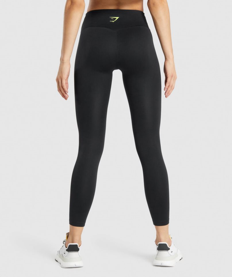 Legginsy Gymshark Treningowe Grafiką Damskie Czarne | PL 160GMW